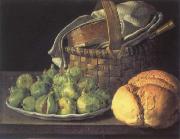 Melendez, Luis Eugenio Style life with figs oil on canvas